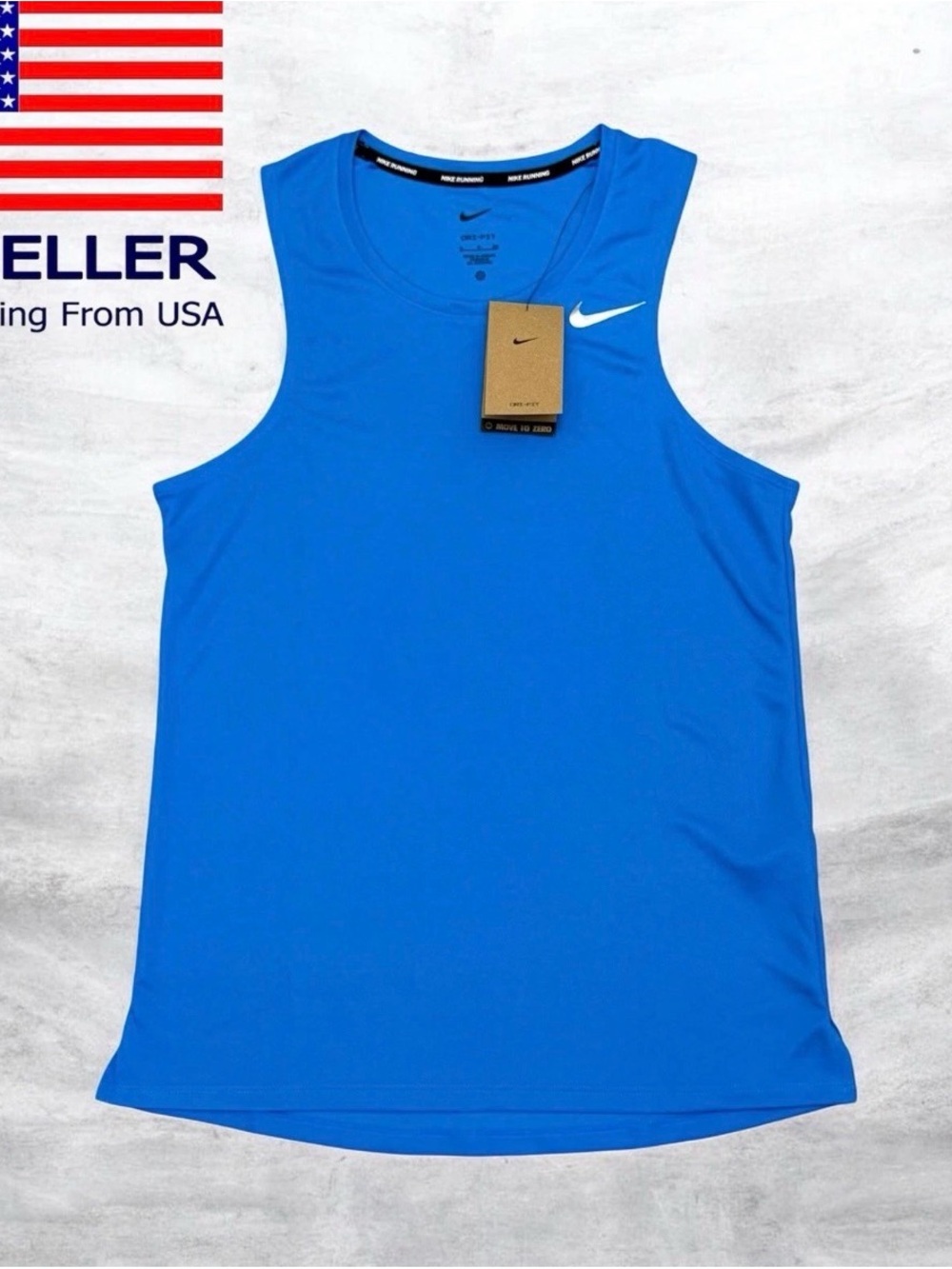 Nike Men's Bright Blue Sleeveless Swim Rash Guard